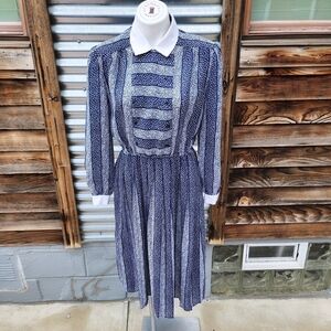 Vintage 1980s Blue Samantha Steven's Prairie Dress